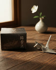 Kousaido Tin Incense Stand - Crane