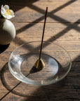 Kousaido Incense Holder Brass & Glass - Triangle
