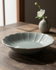 Mino Ware Grey Glaze Floral-shaped Deep Plate - Two Sizes
