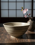 Mino-ware Grey Brushed Rice Bowl