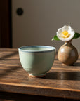 Ofukai Soft Green Crackled Teacup