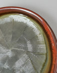 Red Glaze Comb-textured Footed Plate