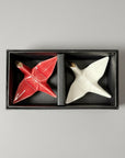 Mino-ware Crane Chopstick Rest Pair