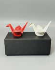 Mino-ware Crane Chopstick Rest Pair