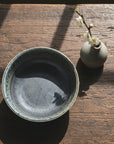 Mino-ware Indigo Drip Textured Flat Bowl
