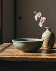 Mino-ware Indigo Drip Textured Flat Bowl