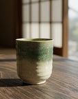 Oribe Crackle Green Glaze Teacup