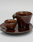 Mino-ware Lacquer Brown Sake Set
