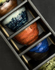 Mino-ware Five Glazes Sake Cup Set (5pcs)