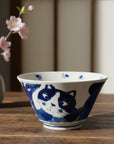 Hand-painted Blue Cat Noodle Bowl