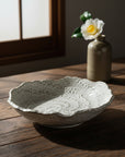 Banko-ware White Spiral Textured Plate