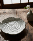 Banko-ware White Spiral Textured Plate