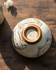 Mino-ware Calico Cat Bowl
