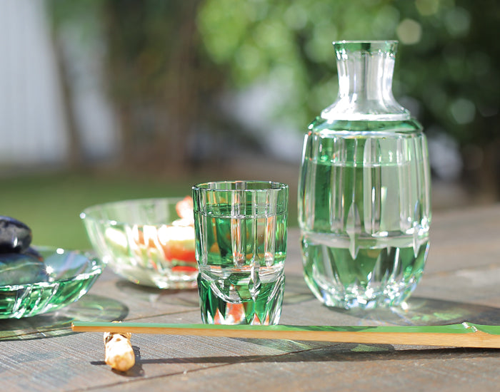 Kagami Edo Kiriko Sake Glass Set - Bamboo Stem 竹の膳