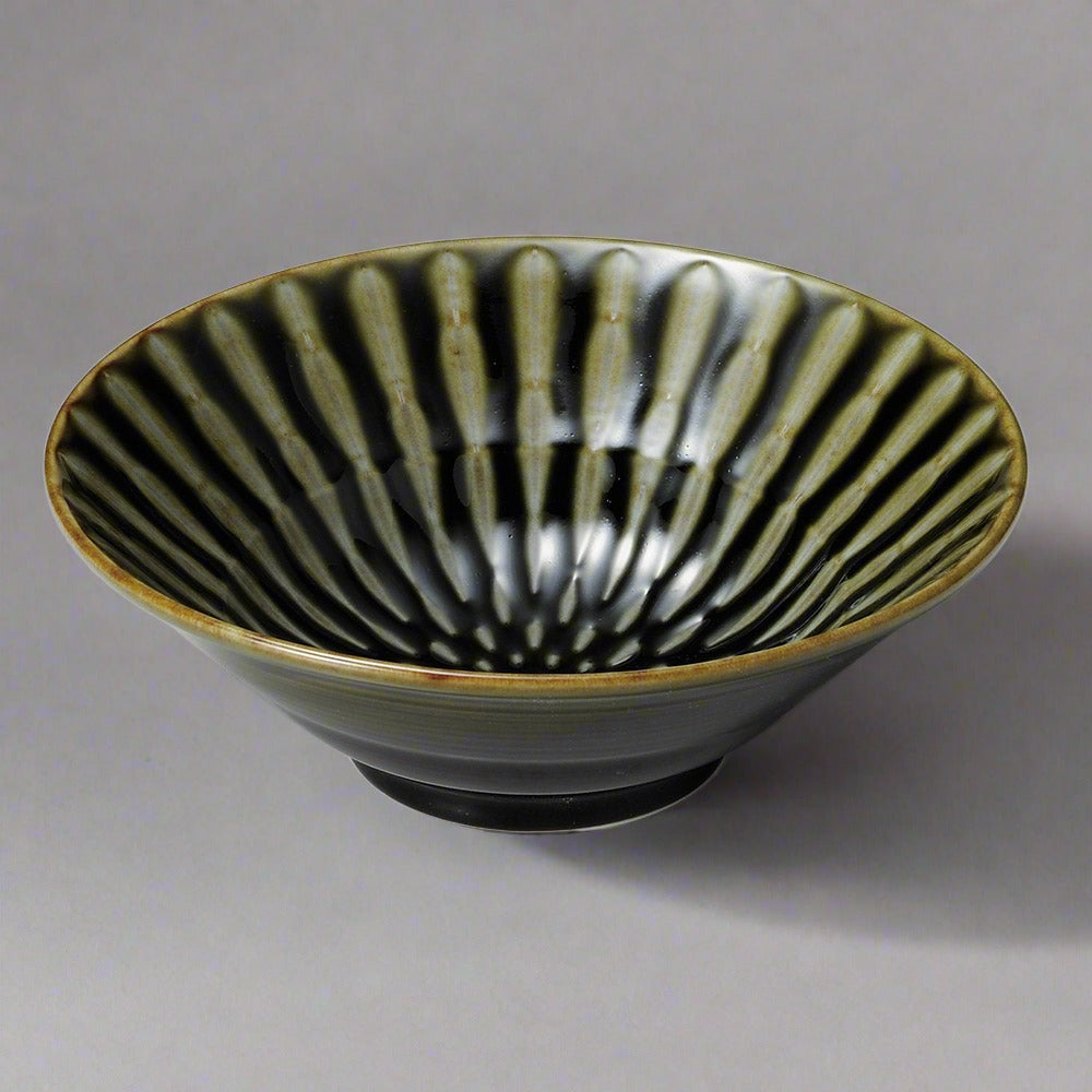 Kakunaka Oribe Ring Deep Bowl