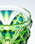 Satsuma Kiriko Hexagonal Basket Sake Glass - Cut 208 (Three Colours)