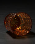 Yamada Glass Edo Kiriko Crystal Whisky Glass - Sazanami 漣 (Amber Red)