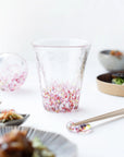 Tsugaru Vidro Japanese Glass Tumbler – Dancing Cherry Blossoms