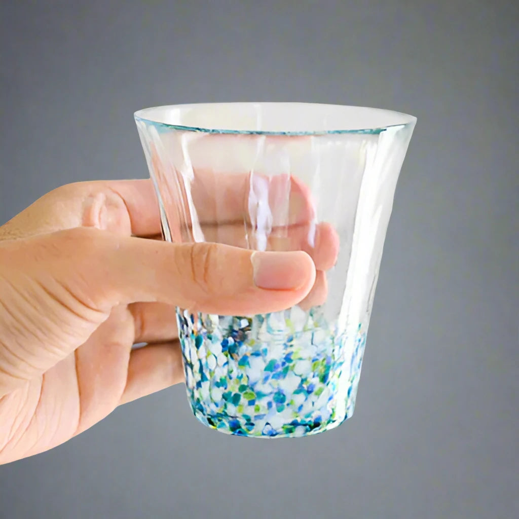Tsugaru Vidro Japanese Glass Tumbler – Hydrangea