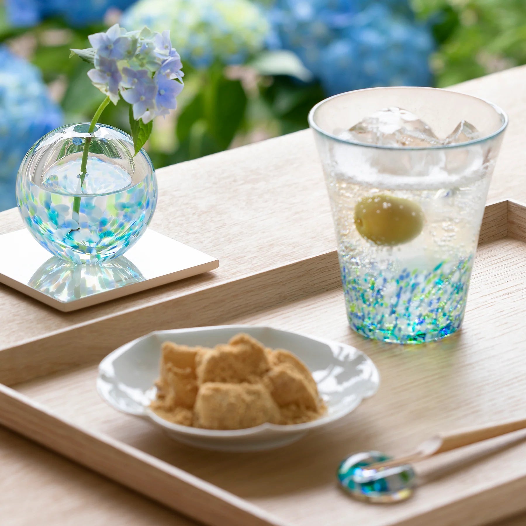 Tsugaru Vidro Japanese Glass Tumbler – Hydrangea