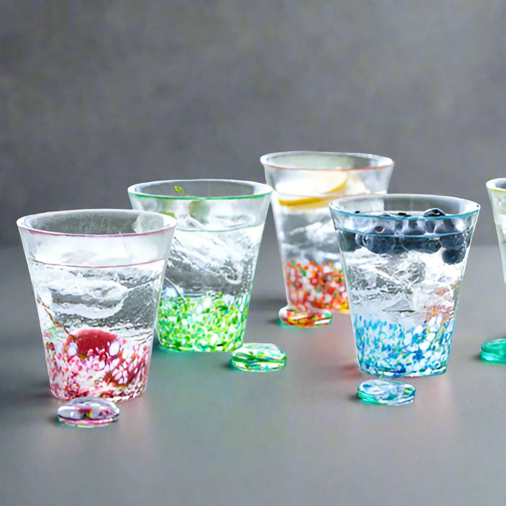 Tsugaru Vidro Japanese Glass Tumbler – Hydrangea