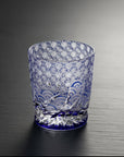 Yamada Glass Edo Kiriko Crystal Whisky Glass - Sazanami 漣 (Blue)