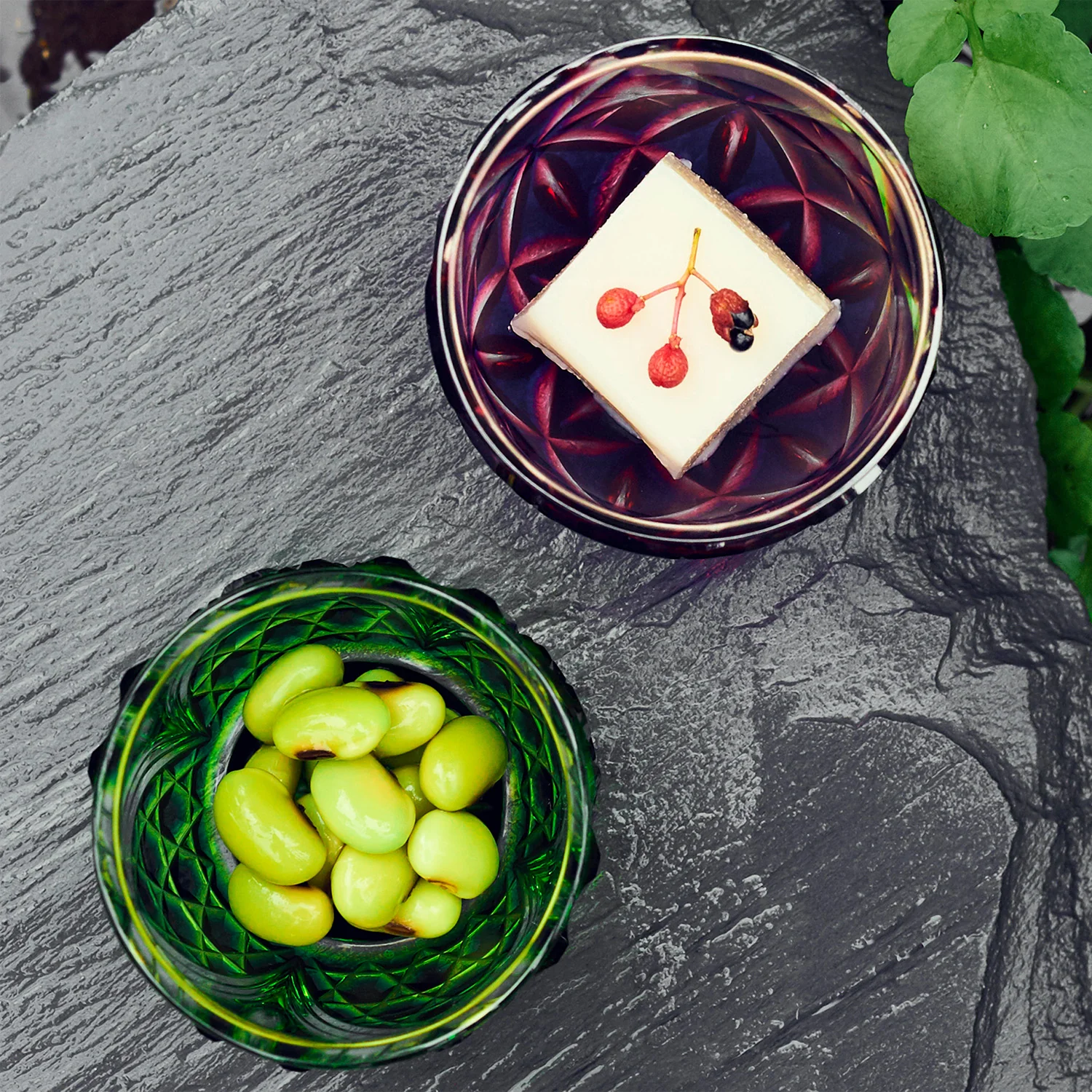 Satsuma Kiriko Hexagonal Basket Sake Glass - Cut 208 (Three Colours)
