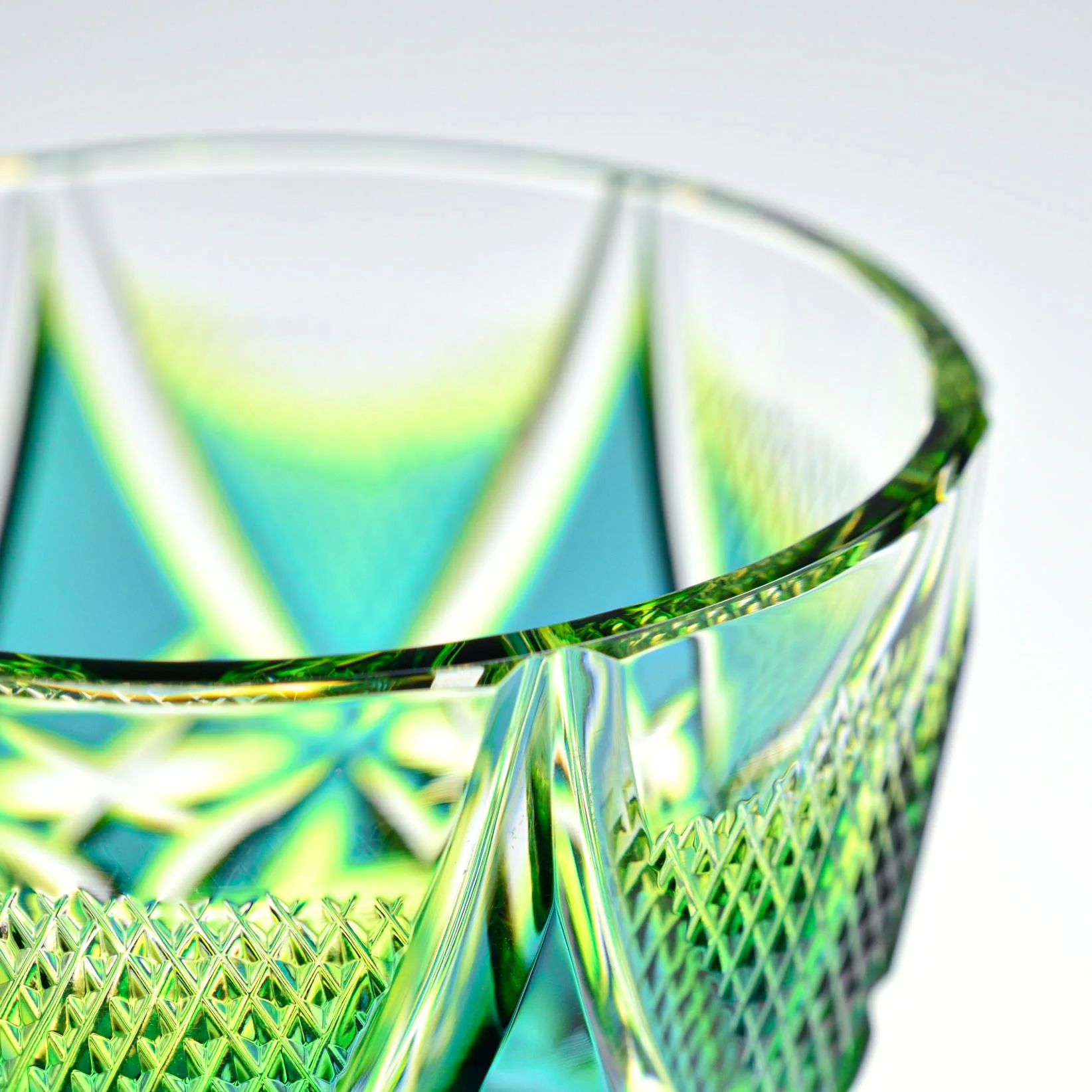 Satsuma Kiriko Two-tone Crystal Whisky Glass - Cut 213 (Three Colours)