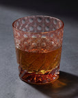 Yamada Glass Edo Kiriko Crystal Whisky Glass - Sazanami 漣 (Amber Red)
