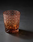 Yamada Glass Edo Kiriko Crystal Whisky Glass - Sazanami 漣 (Amber Red)