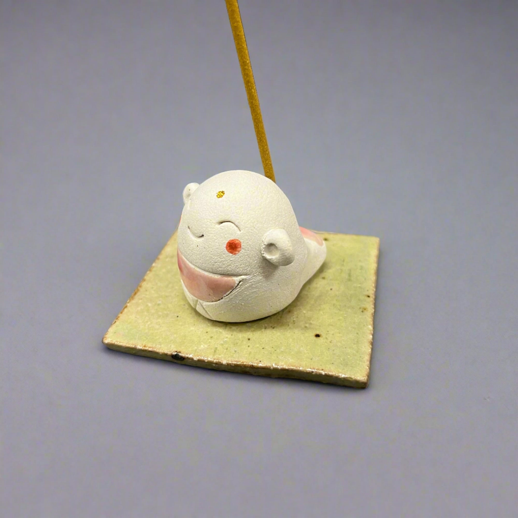 Handmade Incense Stand - Green Jizo