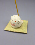 Handmade Incense Stand - Green Jizo