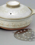 Saji Pottery Ginpo Chrysanthemum Clay Pot for IH
