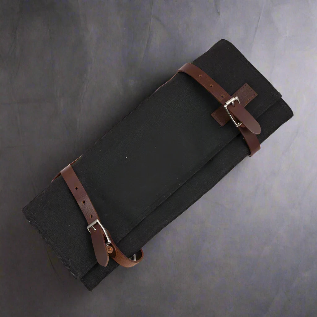 Canvas Knife Roll (10 Slot) - Hokusai - Red Fuji