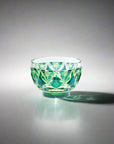 Satsuma Kiriko Two-tone Crystal Sake Glass - Sueru 寿恵瑠 (Three Colours)