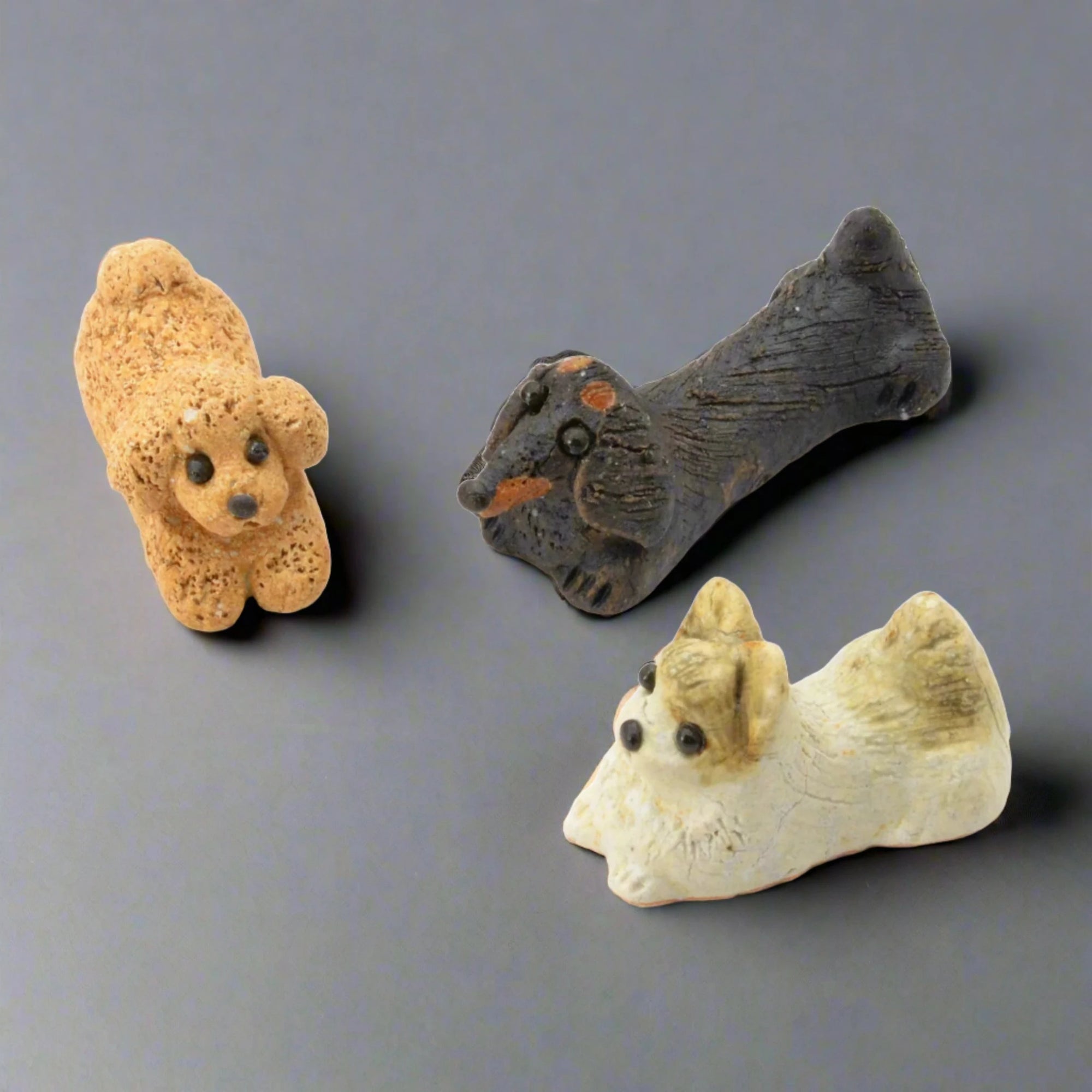 Shigaraki Puppy Chopstick Rest Set 3 pcs