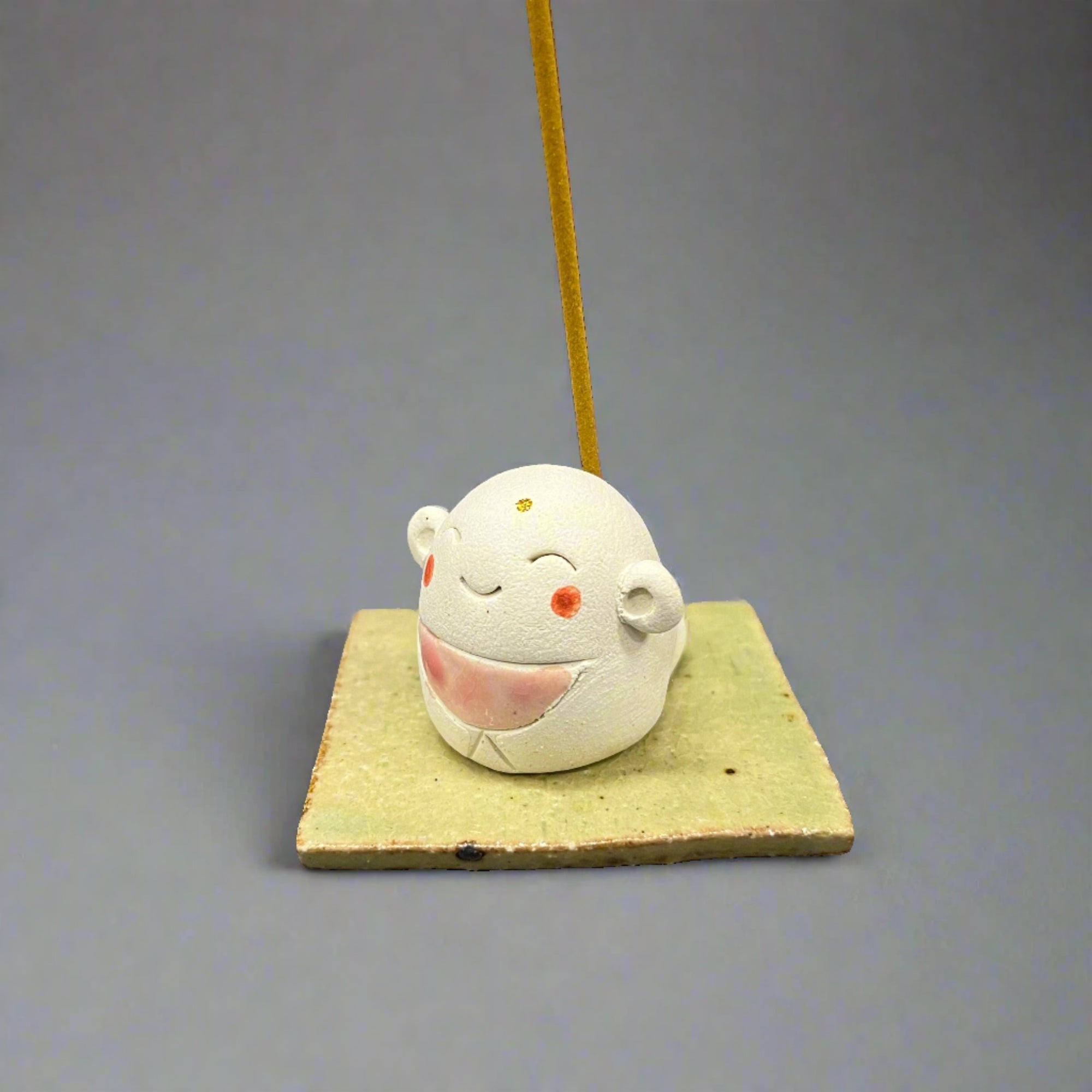 Handmade Incense Stand - Green Jizo