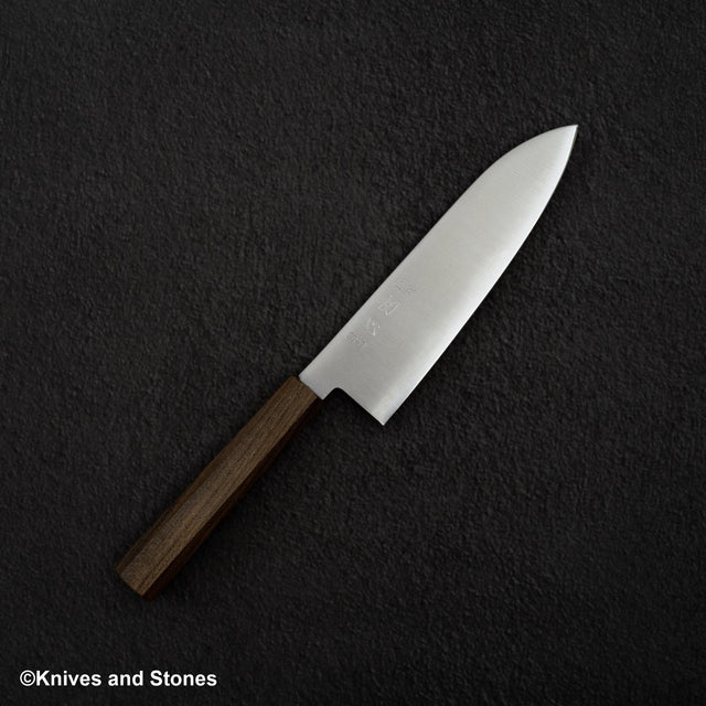 Hatsukokoro Hayabusa SG2 Migaki Santoku 180mm Black Chacate