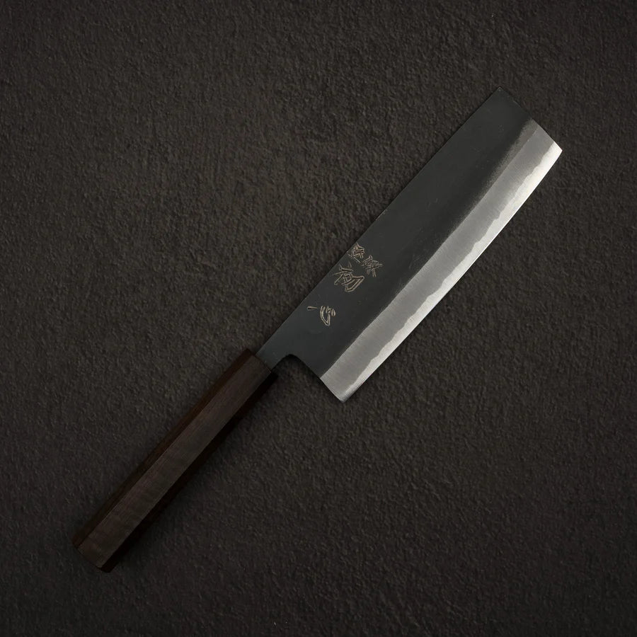 Hatsukokoro Aosagi Blue 2 Kurouchi Nakiri 165mm Black Chacate