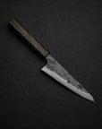 Hatsukokoro Kurogane Blue 2 Kurouchi Honesuki 150mm Double Bevel Black Chacate