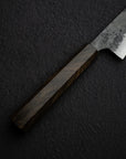 Hatsukokoro Kurogane Blue 2 Kurouchi Honesuki 150mm Double Bevel Black Chacate