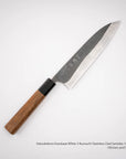 Hatsukokoro Kurokaze White 2 Kurouchi Stainless Clad Santoku 180mm