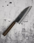 Motokyuuichi Kurosagi AS KU Santoku 165mm Kurouchi by Hatsukokoro Black Chacate