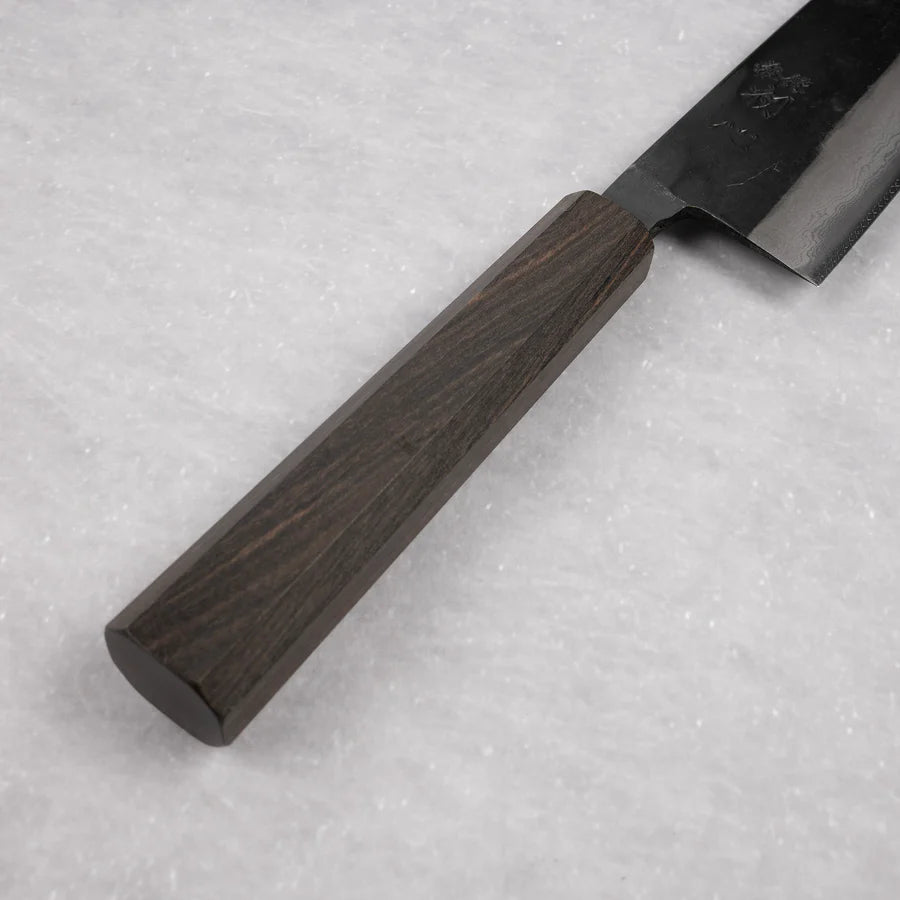 Hatsukokoro Shikkoku Blue 2 Kurouchi Damascus Santoku 165mm