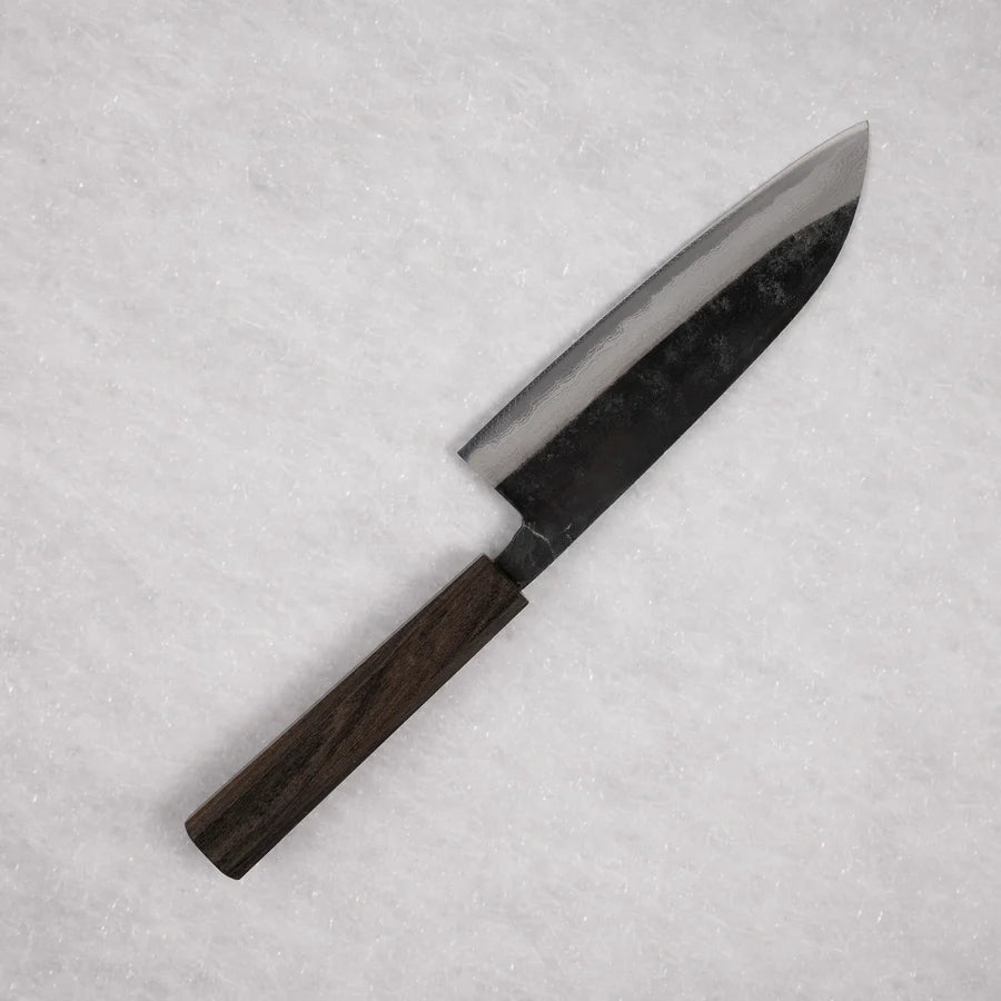 Hatsukokoro Shikkoku Blue 2 Kurouchi Damascus Santoku 165mm