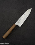 Hatsukokoro Ginso Ginsan Nickel Damascus Santoku 180mm Black Chacate