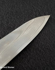 Hatsukokoro Ginso Ginsan Nickel Damascus Santoku 180mm Black Chacate