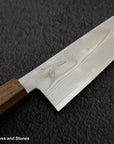 Hatsukokoro Ginso Ginsan Nickel Damascus Santoku 180mm Black Chacate