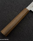 Hatsukokoro Ginso Ginsan Nickel Damascus Santoku 180mm Black Chacate