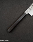Hatsukokoro Hayabusa VG10 Damascus Tsuchime Gyuto 210mm Ebony Handle
